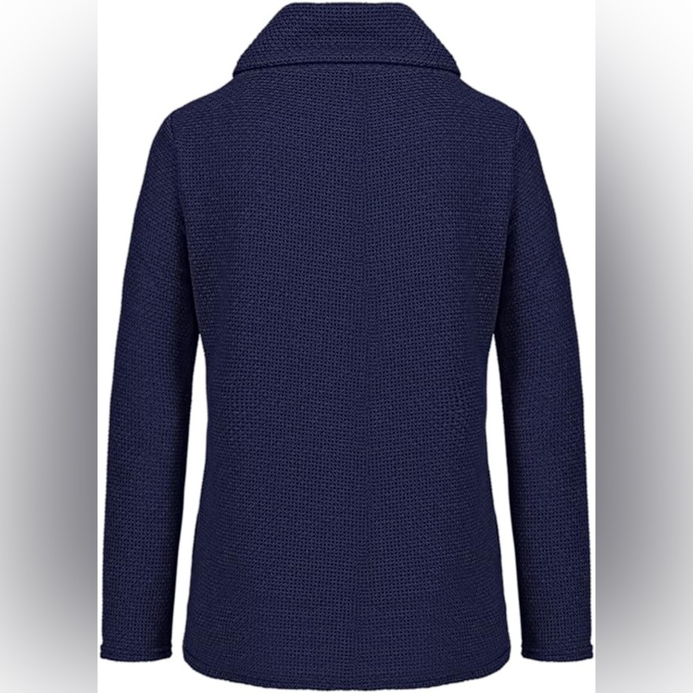 Long Sleeve Waffle Knit Cowl Neck Sweater - Picture 7 of 11